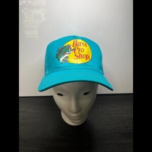 Bass Pro Shops Hat Logo Mesh Fishing Hunting Trucker Cap Snapback Teal Blue